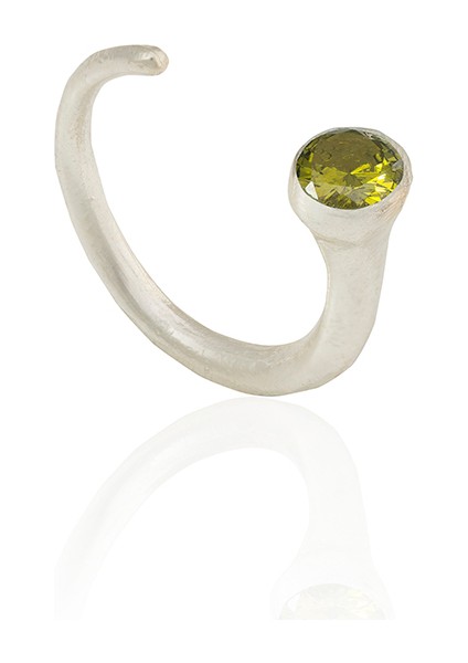 925 Ayar Gümüş Kaplama Zirkon Taşlı Ayarlanabilir Kadın Minimal Yüzük