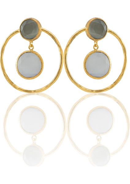 22 Ayar Altın Kaplama Kadın Halka Küpe -El Işçiliği ve Hipoalerjenik Küpe