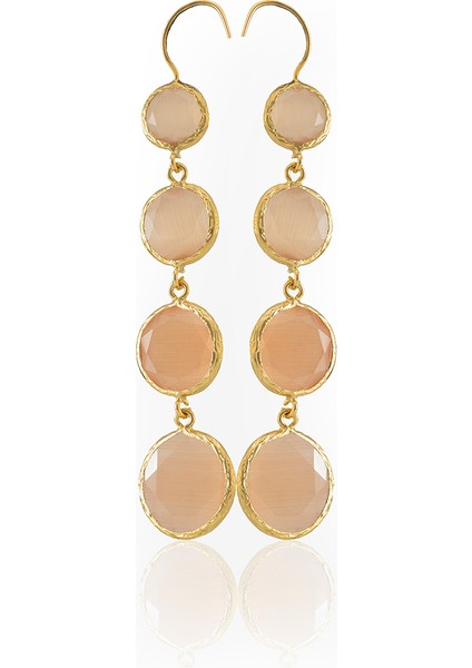 22 Ayar Altın Kaplama Kadın Sallantılı Küpe -El Işçiliği ve Hipoalerjenik Küpe