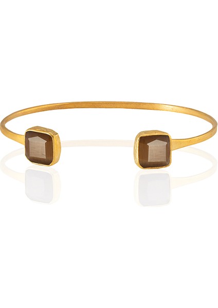 22 Ayar Altın Kaplama El Işçiliği Zirkon Taşlı Kadın Charm Bileklik