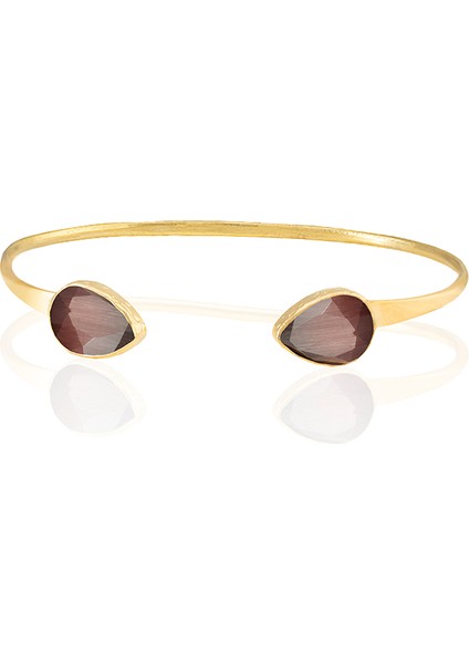 22 Ayar Altın Kaplama El Işçiliği Zirkon Taşlı Kadın Charm Bileklik