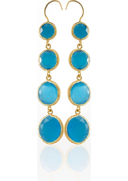 22 Ayar Altın Kaplama Kadın Sallantılı Küpe -El Işçiliği ve Hipoalerjenik Küpe