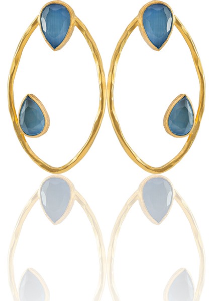 22 Ayar Altın Kaplama Geometrik Küpe -El Işçiliği ve Hipoalerjenik Küpe