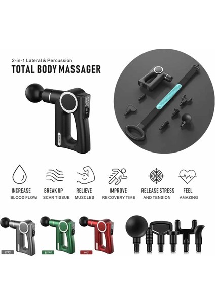 Kablosuz Kemerli Vücut Masaj Tabancası Massage Gun LED Ekran Profesyonel Kas Masajı Şarjlı modelleri