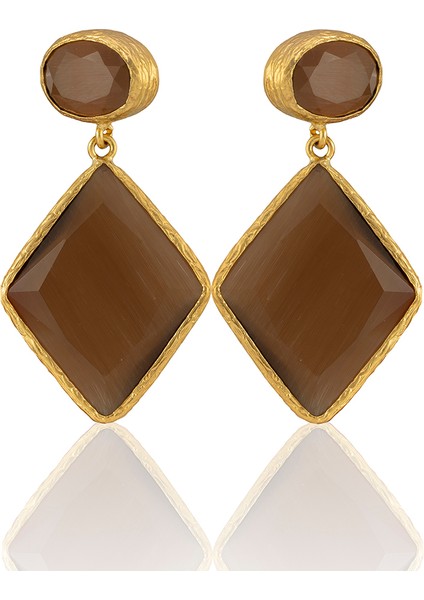 22 Ayar Altın Kaplama Kadın Sallantılı Küpe -El Işçiliği ve Hipoalerjenik Küpe