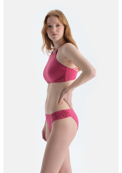 Fuşya Halter Yaka Bikini Üst modelleri