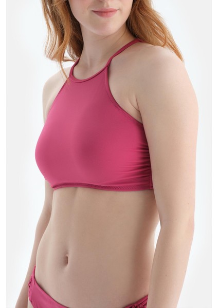 Fuşya Halter Yaka Bikini Üst indirimleri