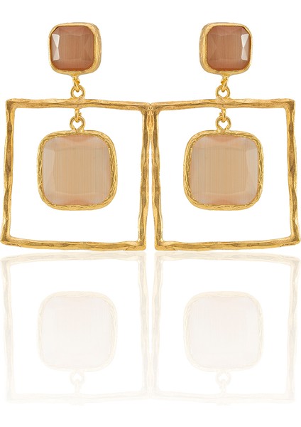 22 Ayar Altın Kaplama Kadın Sallantılı Küpe -El Işçiliği ve Hipoalerjenik Küpe