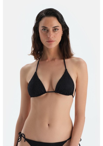 Siyah Üçgen Küçük Bikini Üst