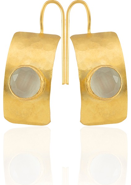 22 Ayar Altın Kaplama Kadın Minimal Küpe -El Işçiliği ve Hipoalerjenik Küpe