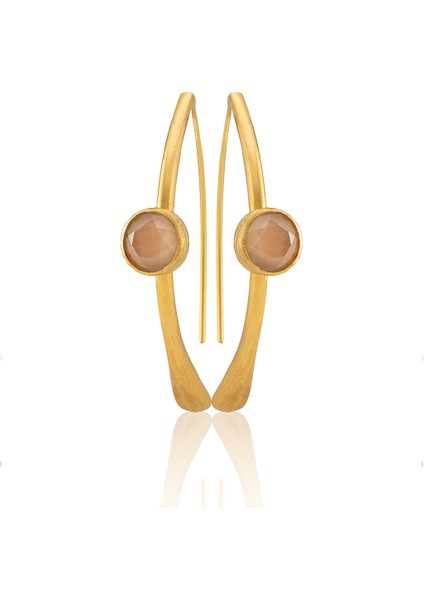 22 Ayar Altın Kaplama Kadın Taşlı Küpe -El Işçiliği ve Hipoalerjenik Küpe