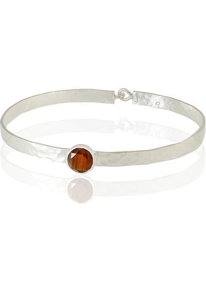 925 Ayar Gümüş Kaplama El Işçiliği Zirkon Taşlı Kadın Kelepçe Bilezik