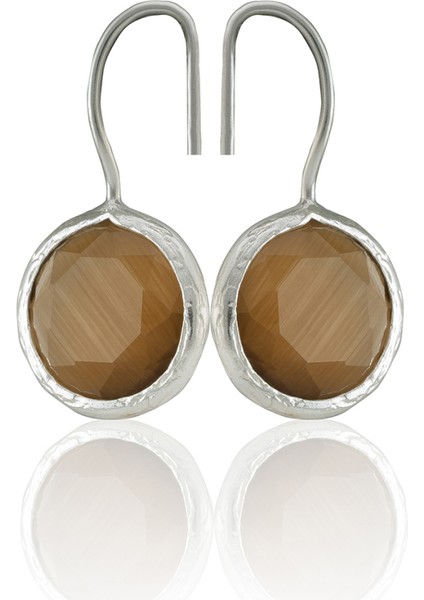 Gümüş Kaplama Kadın Taşlı Küpe -El Işçiliği ve Hipoalerjenik Küpe