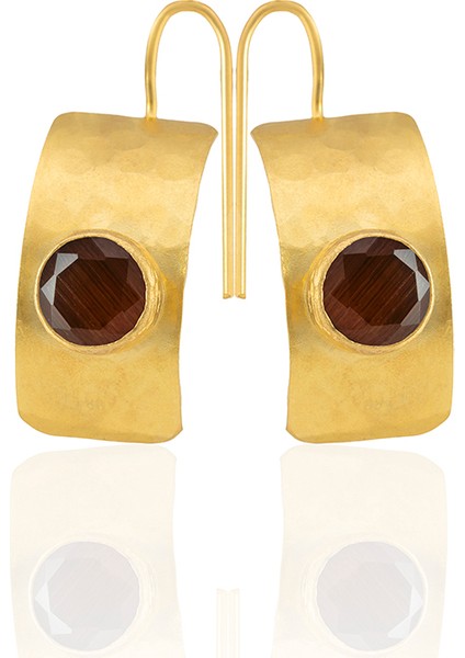 22 Ayar Altın Kaplama Kadın Minimal Küpe -El Işçiliği ve Hipoalerjenik Küpe