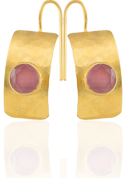 22 Ayar Altın Kaplama Kadın Minimal Küpe -El Işçiliği ve Hipoalerjenik Küpe