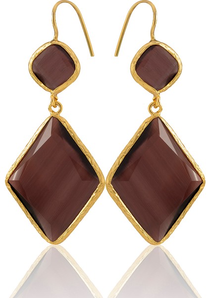 22 Ayar Altın Kaplama Kadın Sallantılı Küpe -El Işçiliği ve Hipoalerjenik Küpe