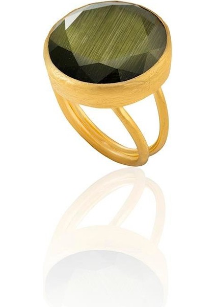 22 Ayar Altın Kaplama Zirkon Taşlı Kadın Otantik Yüzük