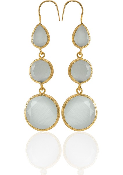 22 Ayar Altın Kaplama Kadın Sallantılı Küpe -El Işçiliği ve Hipoalerjenik Küpe