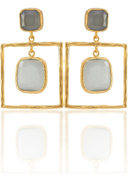 22 Ayar Altın Kaplama Kadın Sallantılı Küpe -El Işçiliği ve Hipoalerjenik Küpe