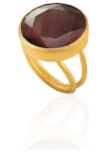 22 Ayar Altın Kaplama Zirkon Taşlı Kadın Otantik Yüzük