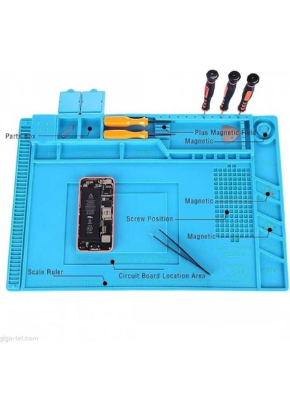 S160 Büyük Telefon Tamir Pedi Isıya Dayanıklı Silikon Mıknatıslı Anti Statik Kokusuz 45X30 cm modelleri