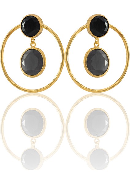 22 Ayar Altın Kaplama Kadın Halka Küpe -El Işçiliği ve Hipoalerjenik Küpe