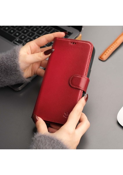 Casper Apple iPhone 14 Plus Uyumlu Telefon Kılıfı - Mıknatıslı Ayrılabilir Cüzdanlı Kırmızı Renk Kişiselleştirilebilir Apple iPhone 14 Plus Telefon Kılıfı