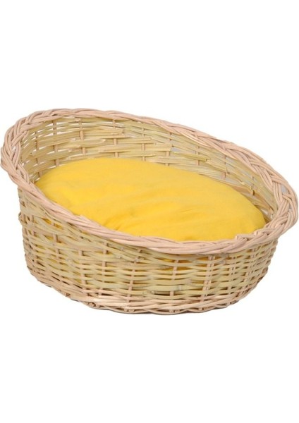 Renkli El Yapımı Hasır Yatak, Sarı Minderli, 40 cm, Sevimli ve Rahat Tasarım fiyatları