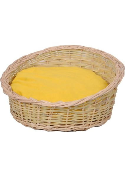 Renkli El Yapımı Hasır Yatak, Sarı Minderli, 40 cm, Sevimli ve Rahat Tasarım modelleri