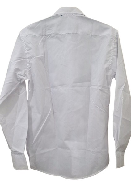 BEYAZ CEPSİZ UZUN KOLLU L / XL BEDEN DÜZ DESENLİ SLİM FİT ERKEK GÖMLEK modelleri