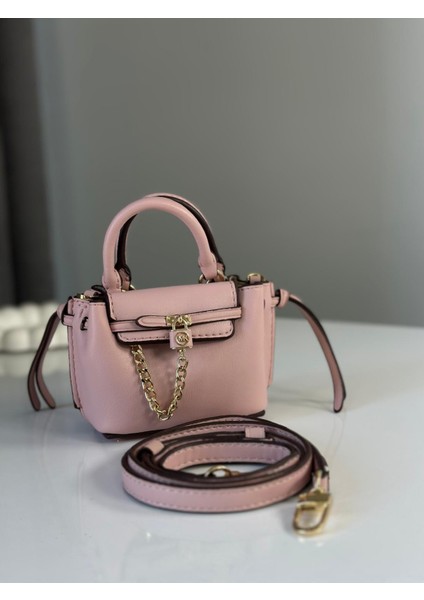Ünlü Marka Model Kadın Pembe El ve Omuz Çantası Mini Boy