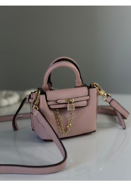 Ünlü Marka Model Kadın Pembe El ve Omuz Çantası Mini Boy
