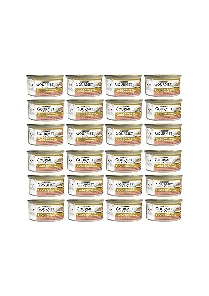 Gourmet Parça Etli Soslu Somonlu ve Tavuklu Konsi 85 gr x 24 Adet