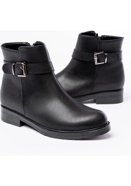 Siyah Toka Aksesuarlı Fermuarlı Günlük Kadın Bot modelleri