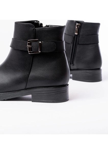 Siyah Toka Aksesuarlı Fermuarlı Günlük Kadın Bot indirimleri