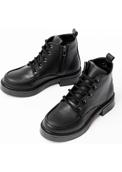 Siyah Bağcıklı Fermuarlı Günlük Kadın Bot indirimleri