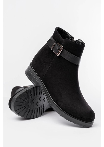 Siyah Süet Toka Aksesuarlı Fermuarlı Günlük Kadın Bot fırsatları