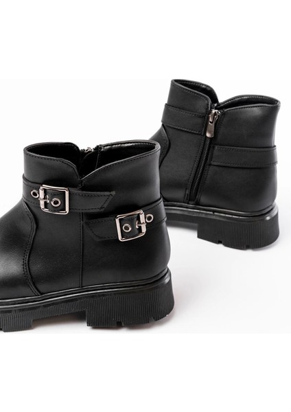 Siyah Toka Aksesuarlı Fermuarlı Günlük Kadın Bot indirimleri