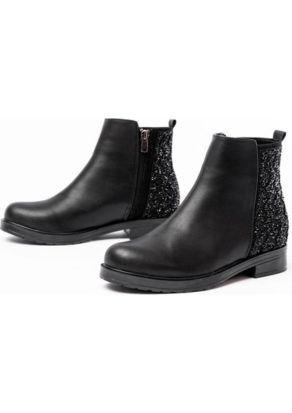 Siyah Taş Aksesuarlı Fermuarlı Günlük Kadın Bot fırsatları