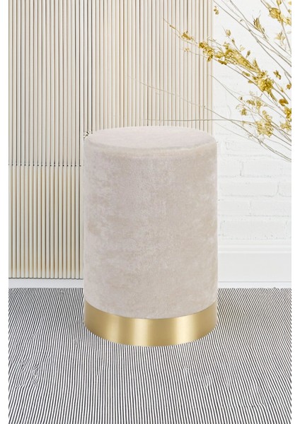 Şönil Kumaş Silindir Dekoratif Puf Bench Cozy Nest