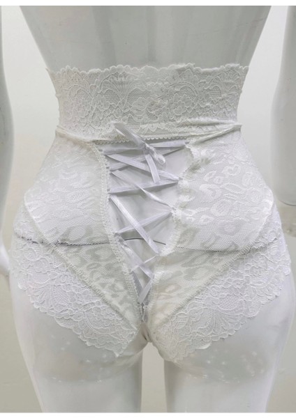 Modlive Ekru Dantelli Yüksek Bel Külot VENÜS-K1012