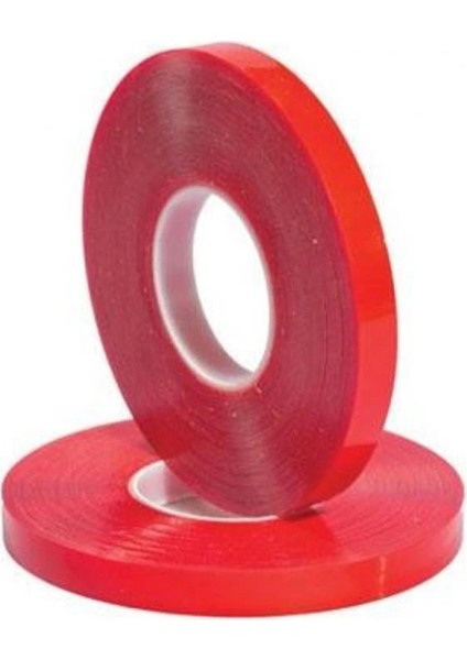 Çift Taraflı Akrilik Silikonize Bant 18 mm x 2 Metre Kırmızı Vhb (7272)