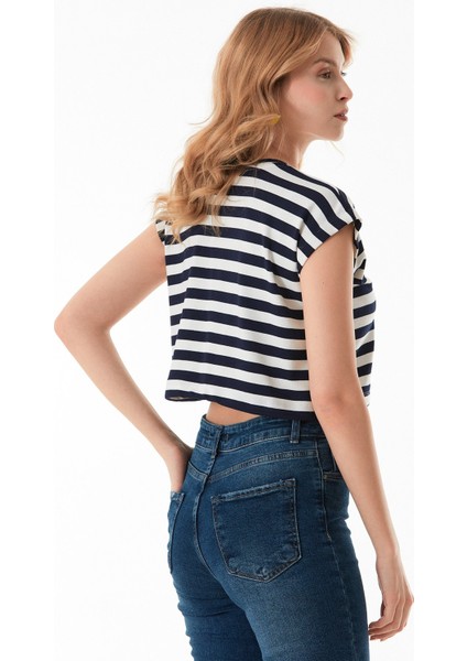 Çizgili Stoperli Modal Kolsuz Tişört fırsatları