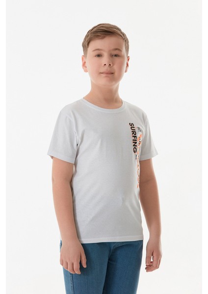 %100 Pamuk Adventure Yazı Baskılı Erkek Çocuk Tişört indirimleri