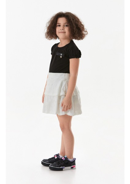 Dantelli Fırfırlı Kız Çocuk Etek modelleri