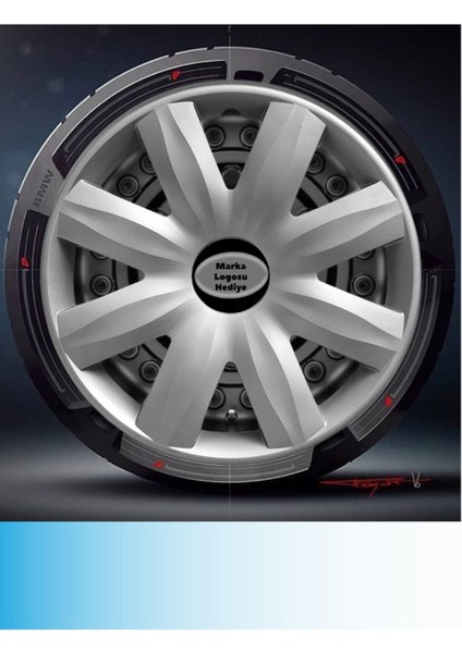 Renault Clio I 13 Inç Jant Kapağı Amblemli Gri (4-Adet) 115 MJDT-MB-3068