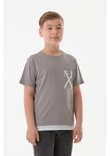 %100 Pamuk x Baskılı Erkek Çocuk Tişört