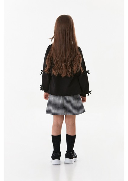 Kolu Fiyonk Detaylı Bisiklet Yaka Kız Çocuk Sweatshirt fırsatları