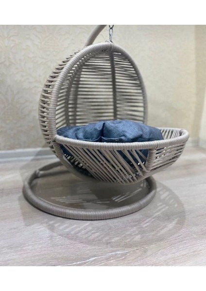 Açık Gri Büyük Boy Kedi Ve Küçük Köpek Salıncağı Yatağı
