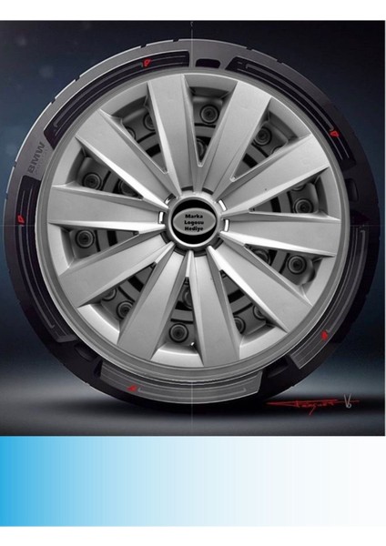 Fiat 16 Inç Jant Kapağı Amblemli Gri (4-Adet) 132 MJDT-MB-1330